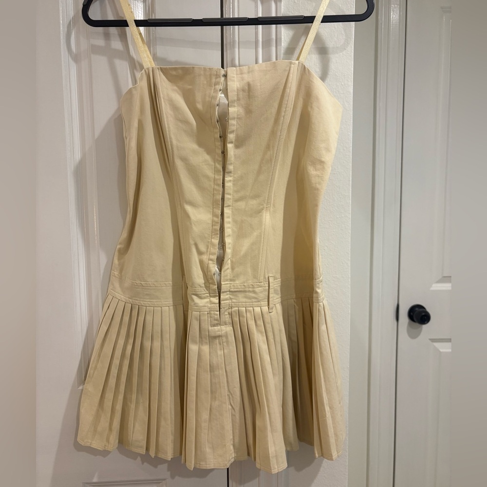 Lioness Beige Pleated Dress